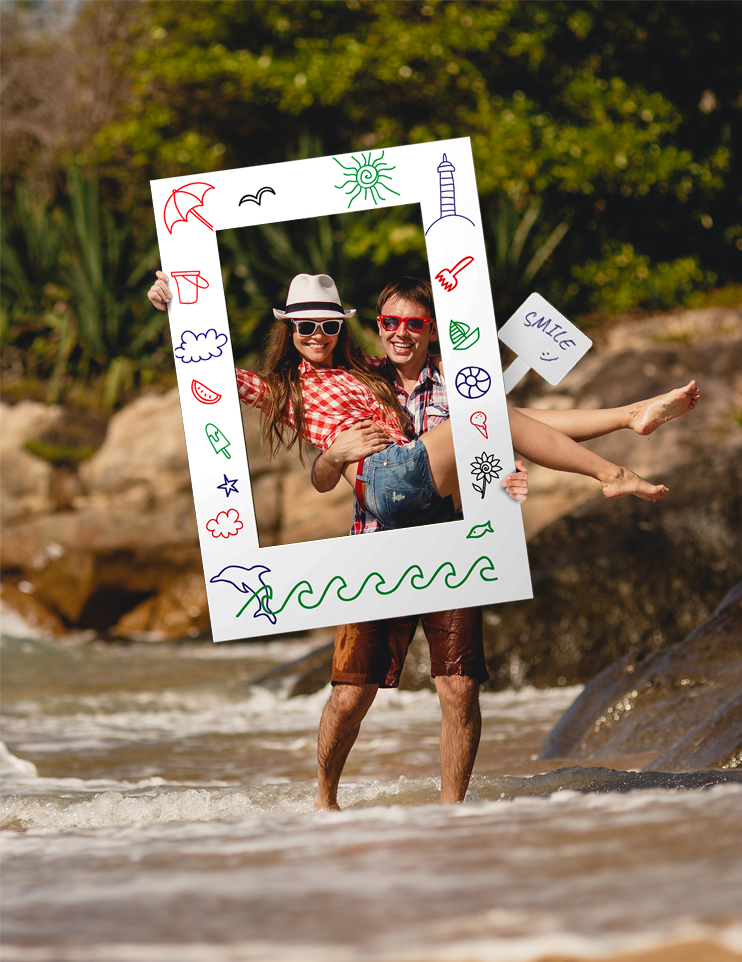 Dry erase photo frame for taking pictures + 2 photo plates