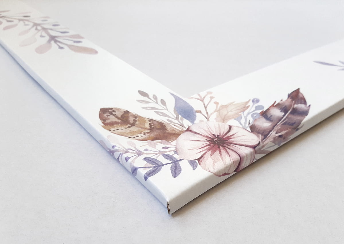 Photo frame for taking pictures FLOWERS - customisable writing