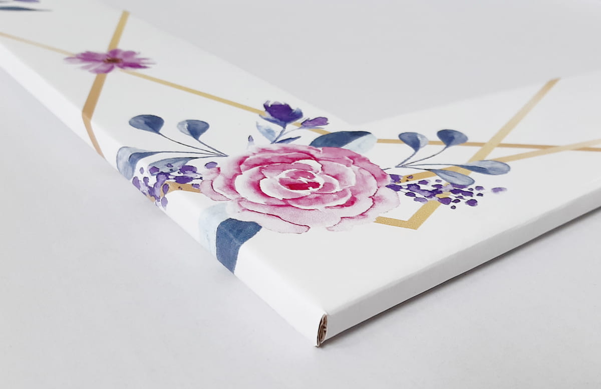 Photo frame for taking pictures FLOWERS - customisable writing