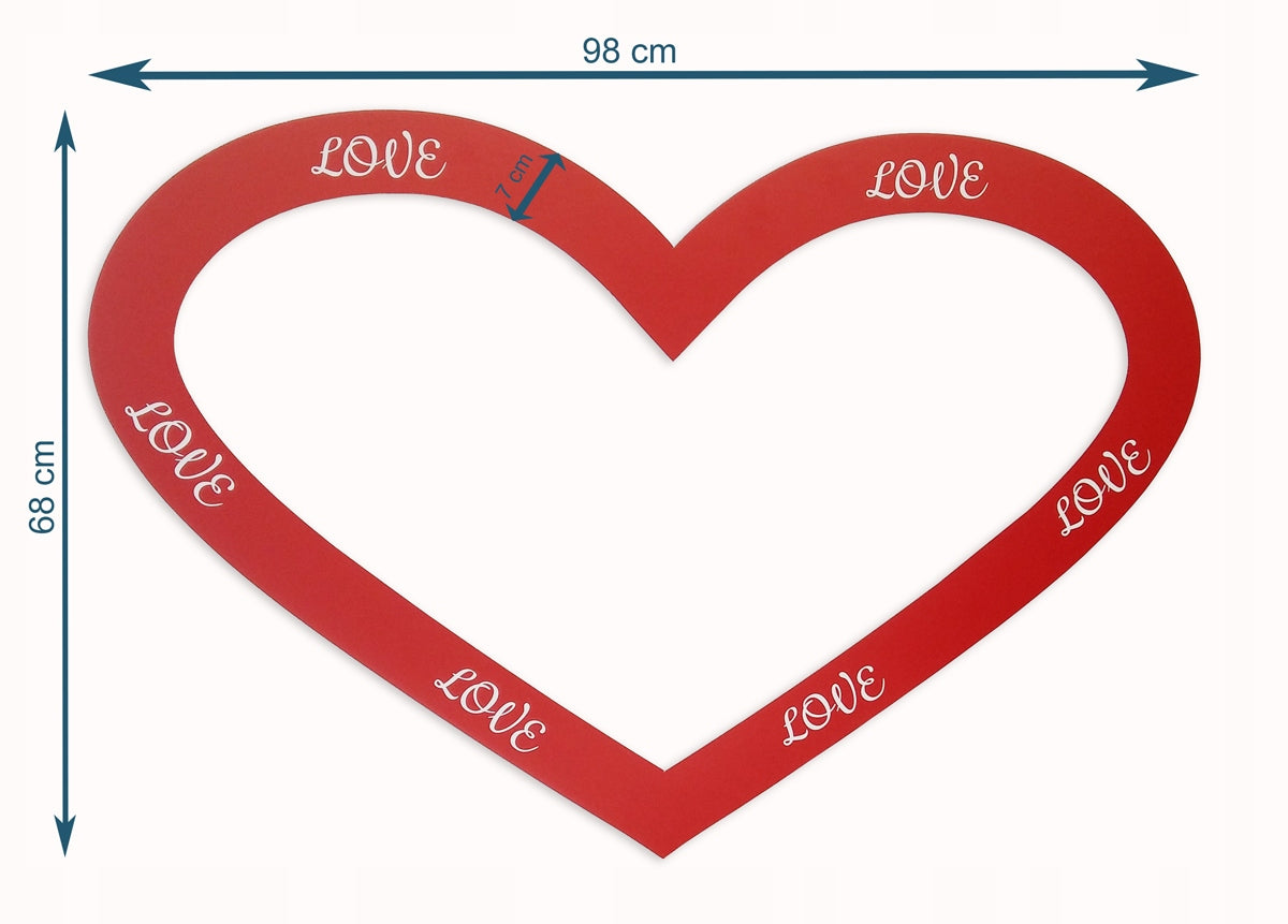 Photo frame for taking pictures in the shape of a HEART