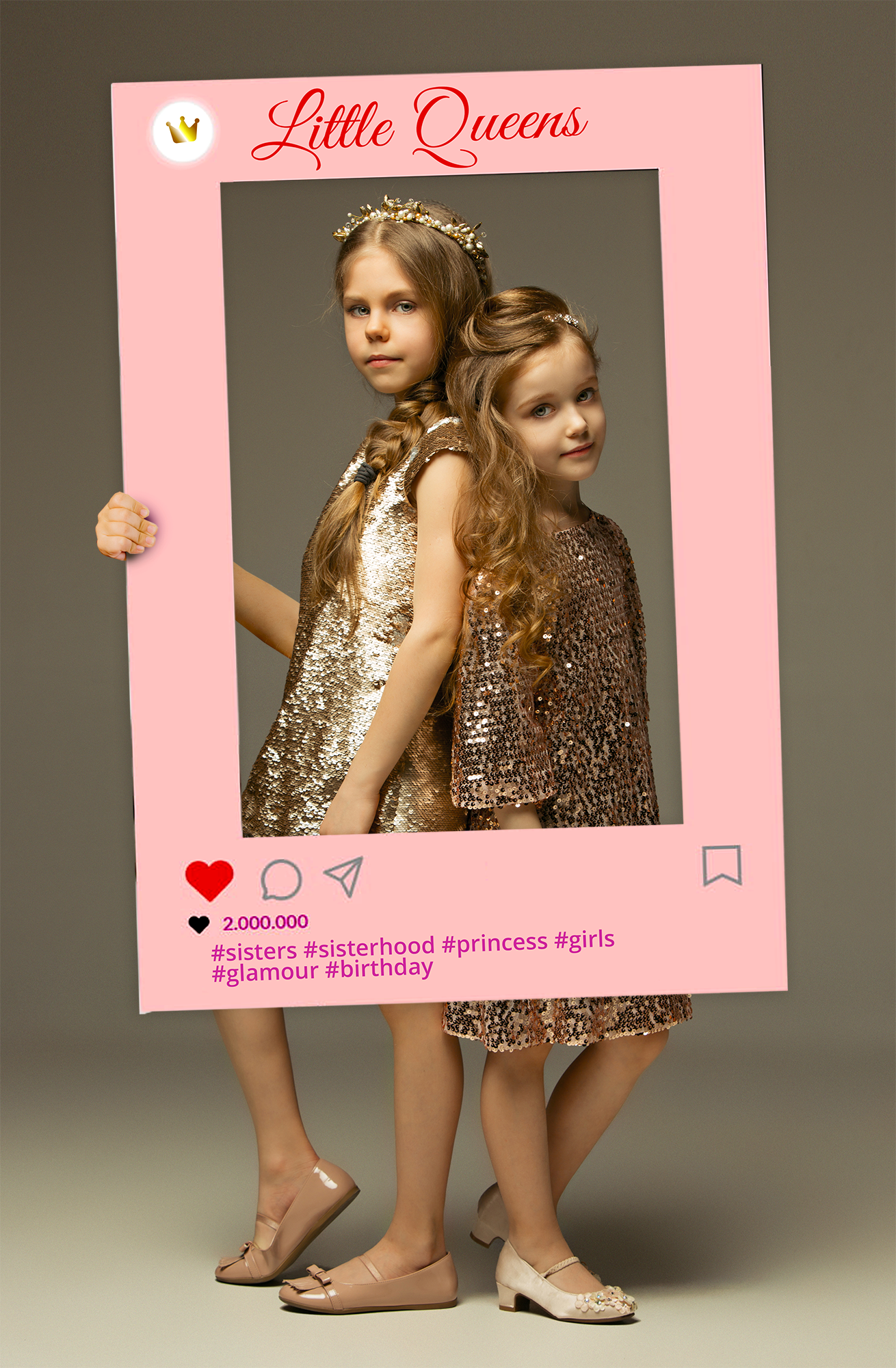 Double-sided photo frame for taking pictures - frame creator