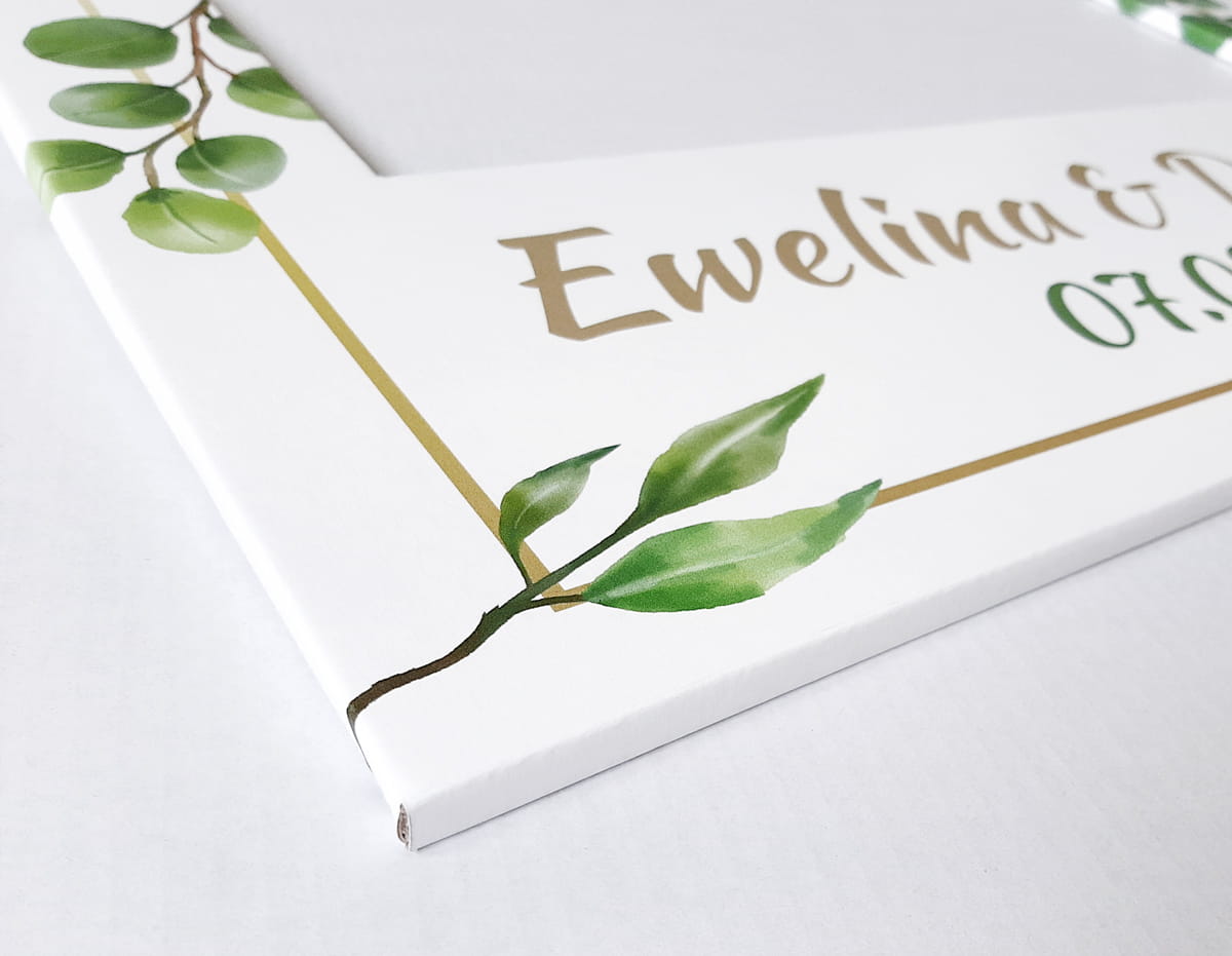 Photo frame for taking pictures FLOWERS - customisable writing