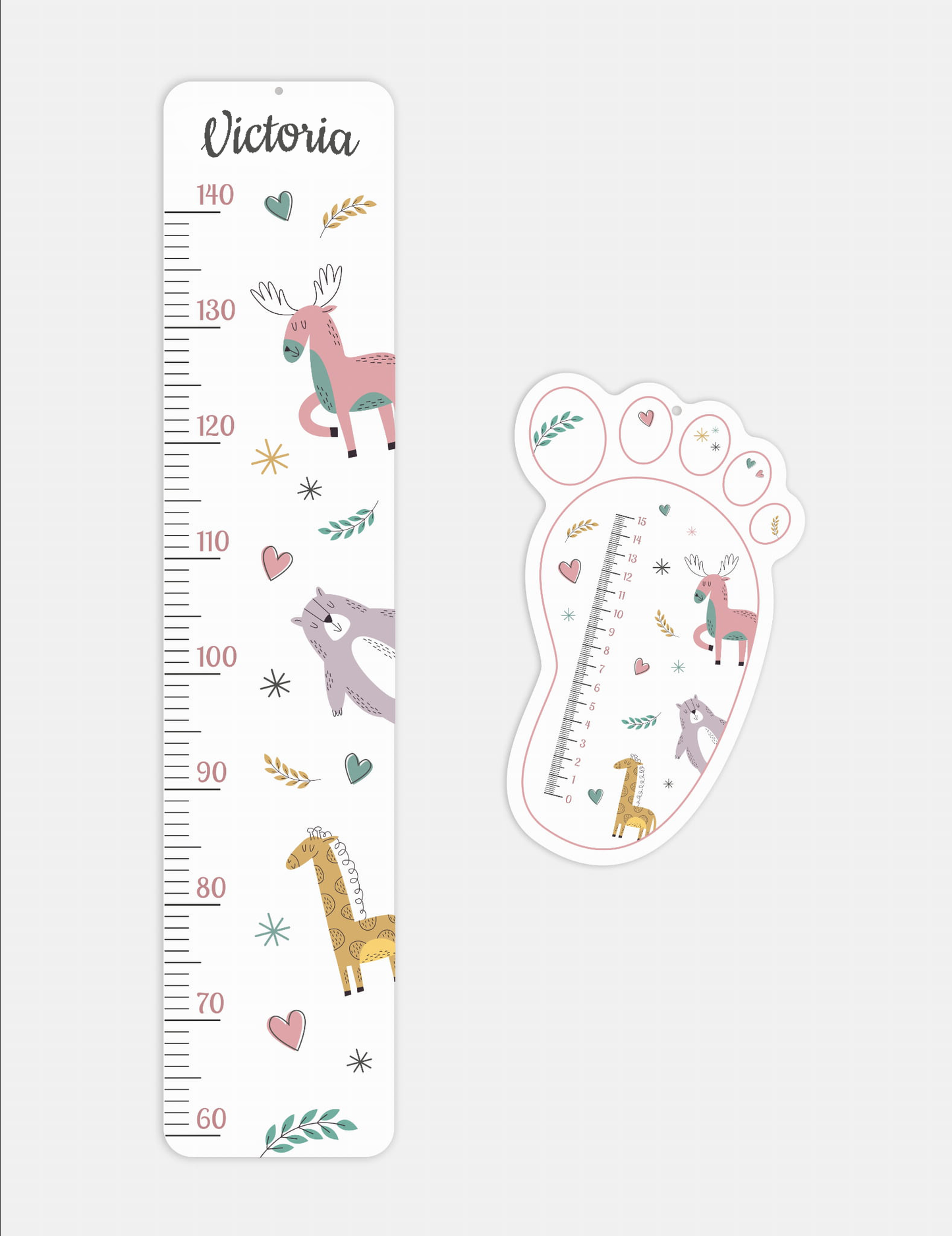 Growth measure with baby's name + foot gauge FREE