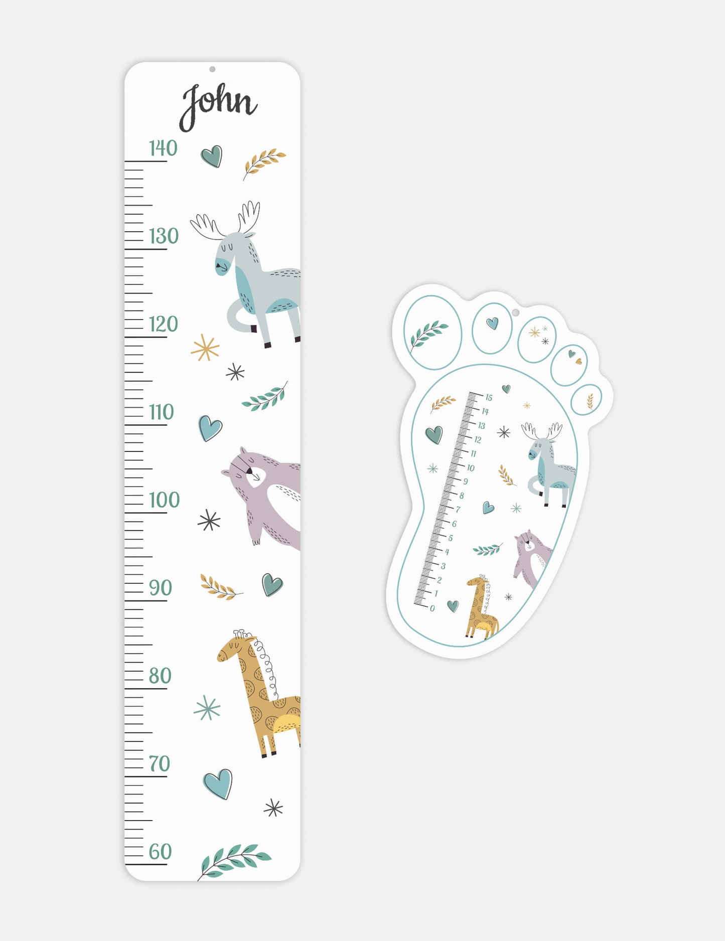 Growth measure with baby's name + foot gauge FREE