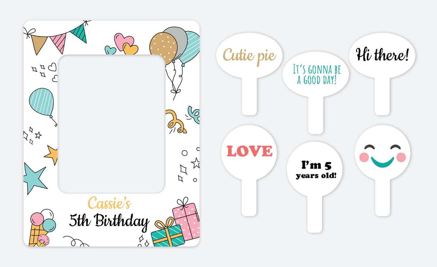 Photo set for child 2 in 1 photo frame + 6 plates for photos