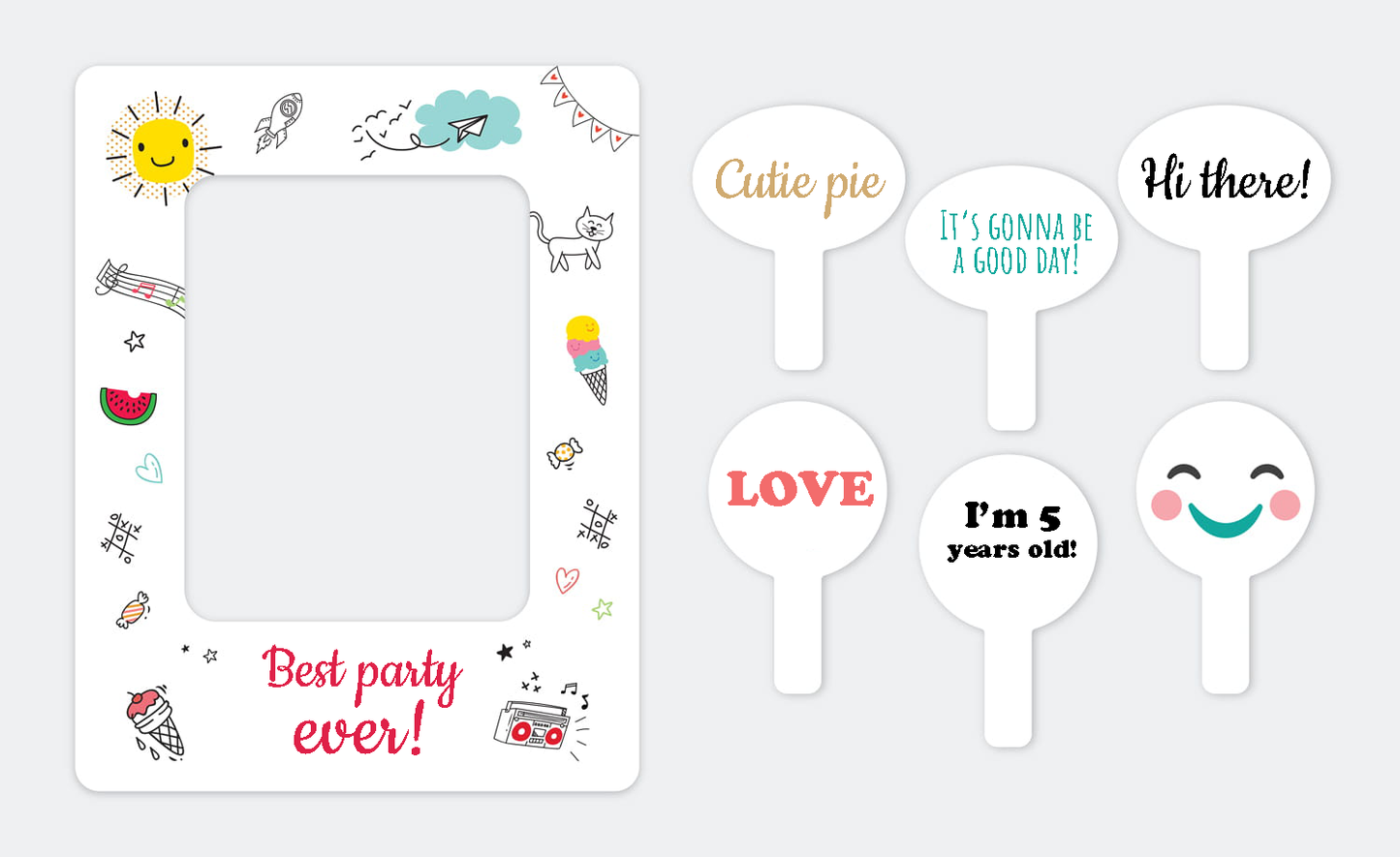 Photo set for child 2 in 1 photo frame + 6 plates for photos