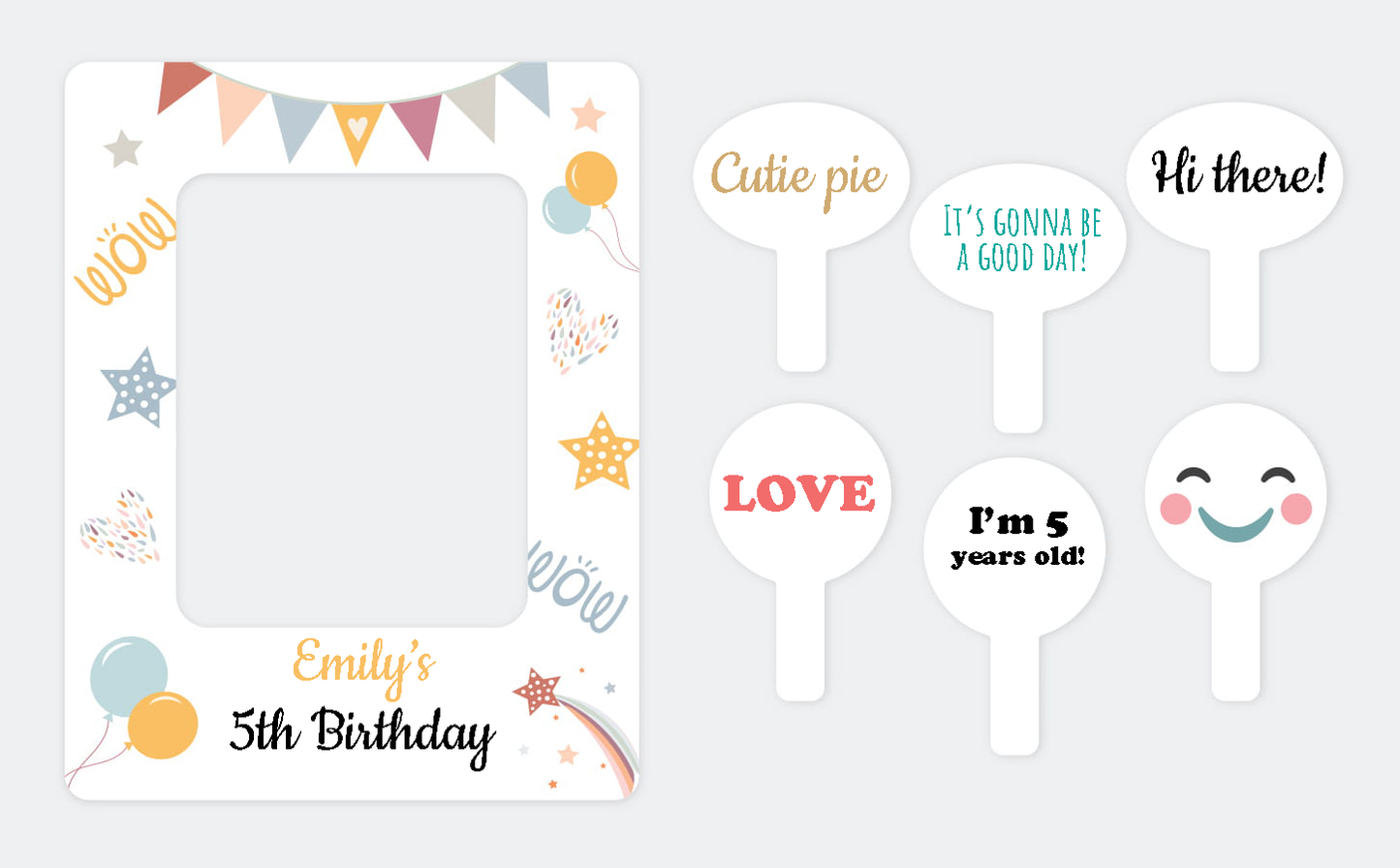 Photo set for child 2 in 1 photo frame + 6 plates for photos