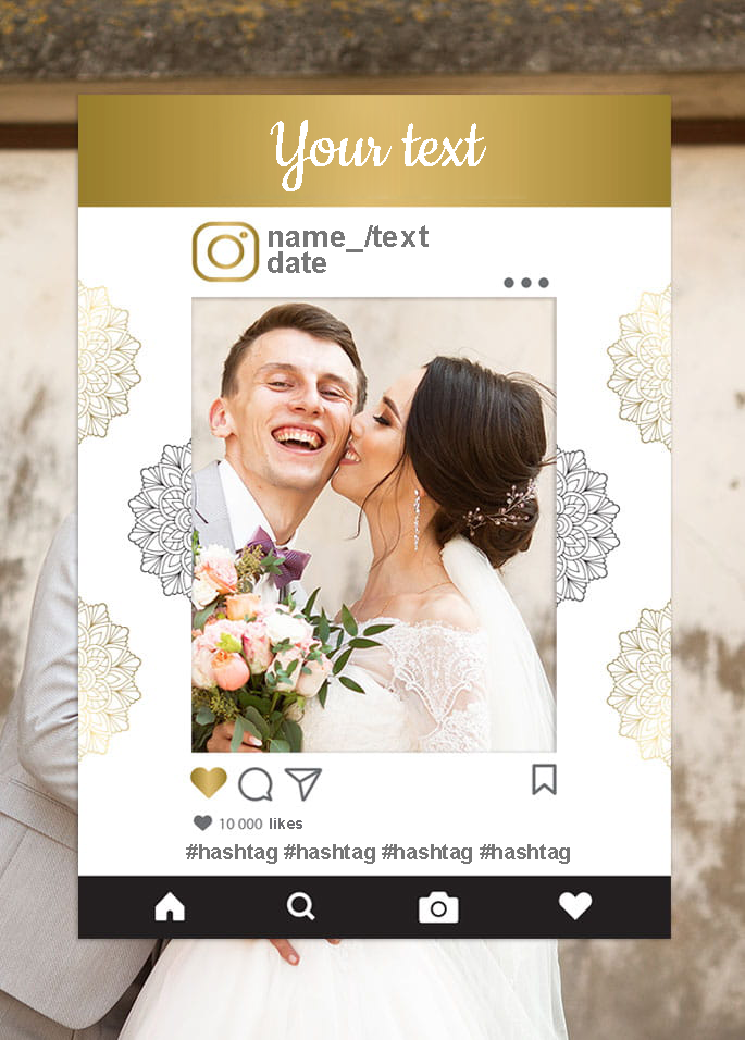 Photo frame for taking pictures INSTAGRAM - customisable writing