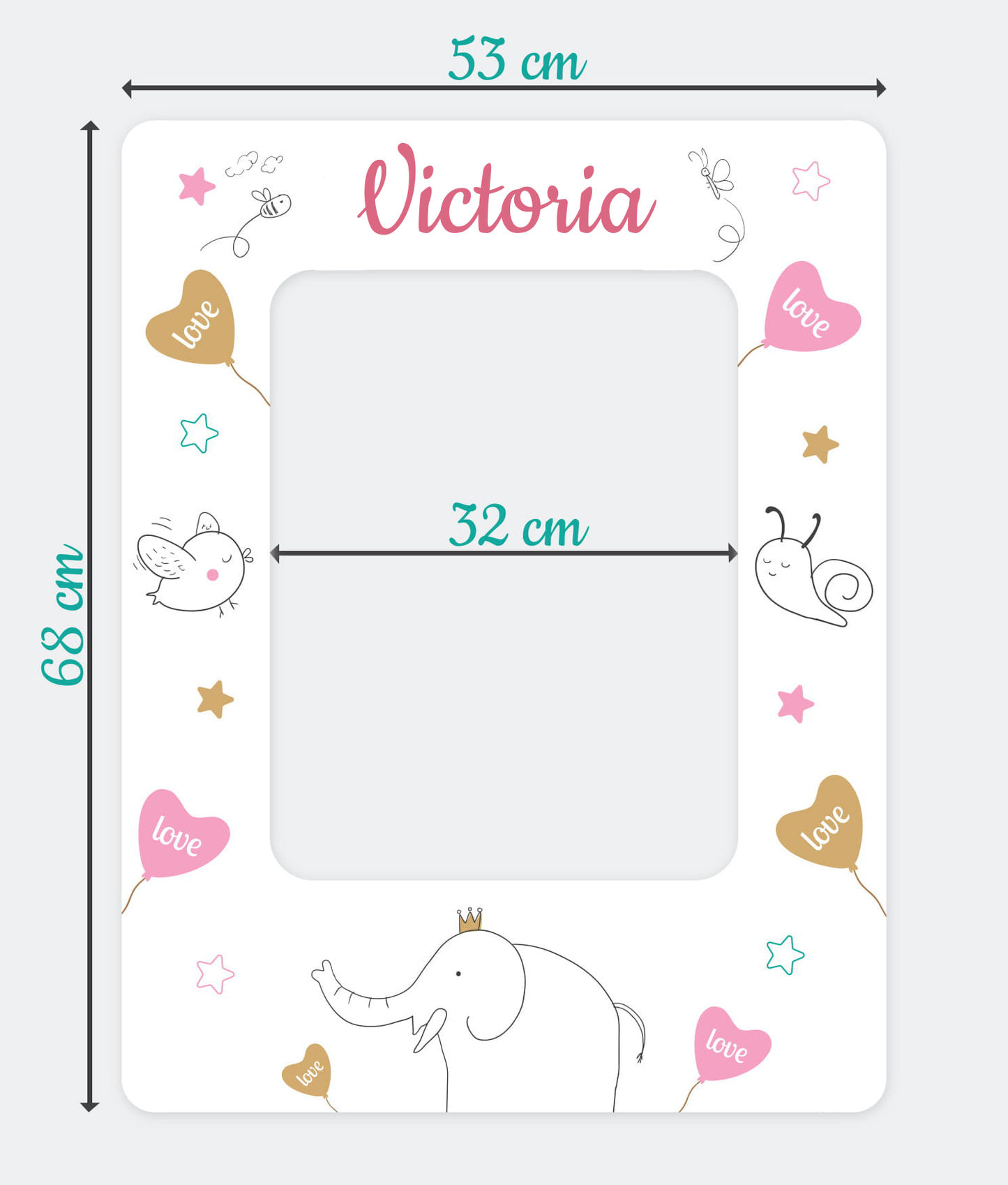 Photo set for child 2 in 1 photo frame + 6 plates for photos