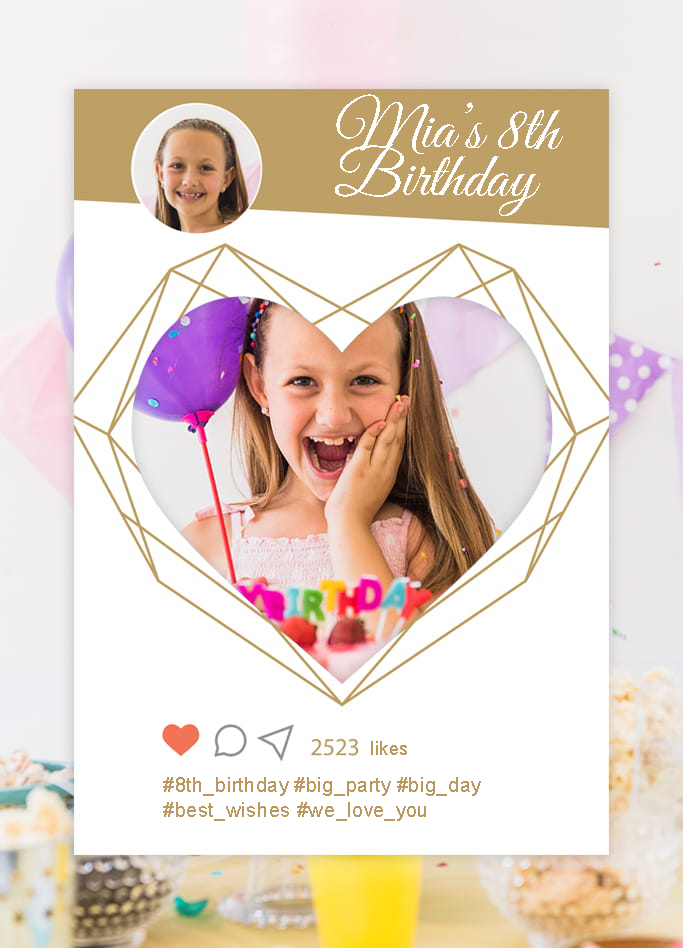 Photo frame heart Instagram for taking pictures
