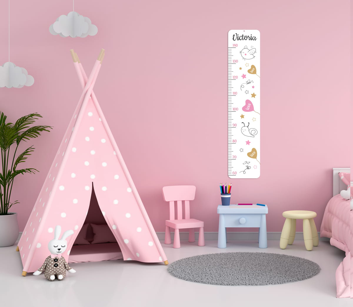 Growth measure with baby's name + foot gauge FREE