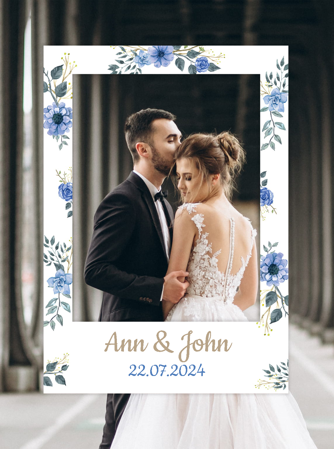 Photo frame for taking pictures WEDDING - customisable writing