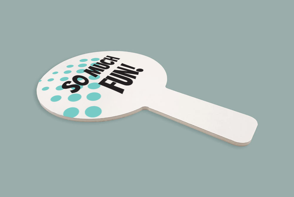 Photo plates with colourful HOW FUN texts