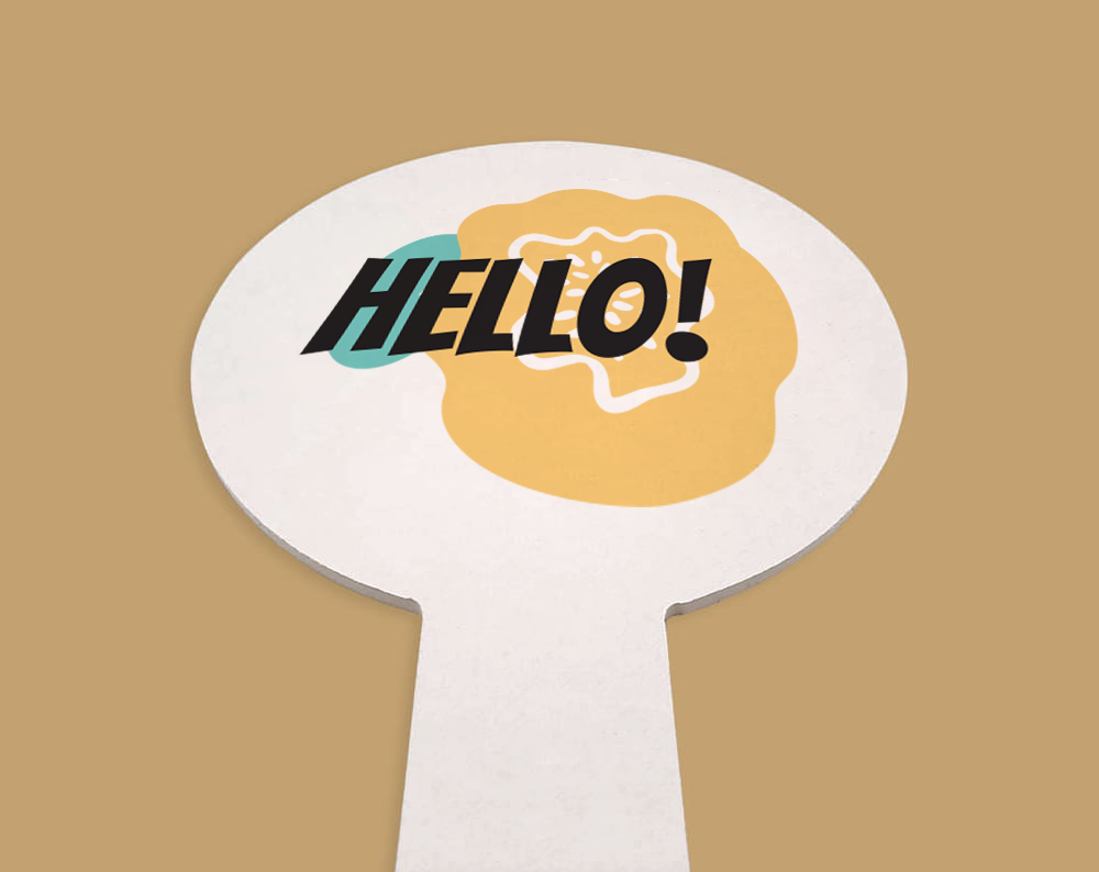 Photo plates with colourful HOW FUN texts