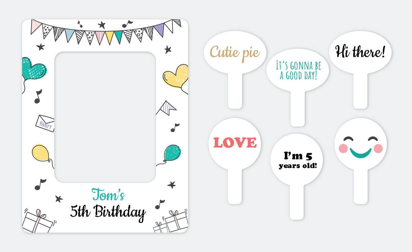 Photo set for child 2 in 1 photo frame + 6 plates for photos