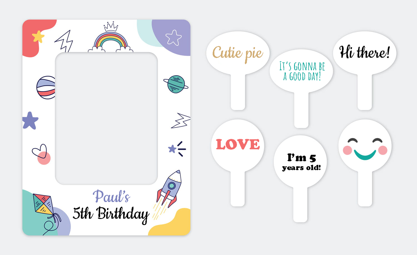 Photo set for child 2 in 1 photo frame + 6 plates for photos
