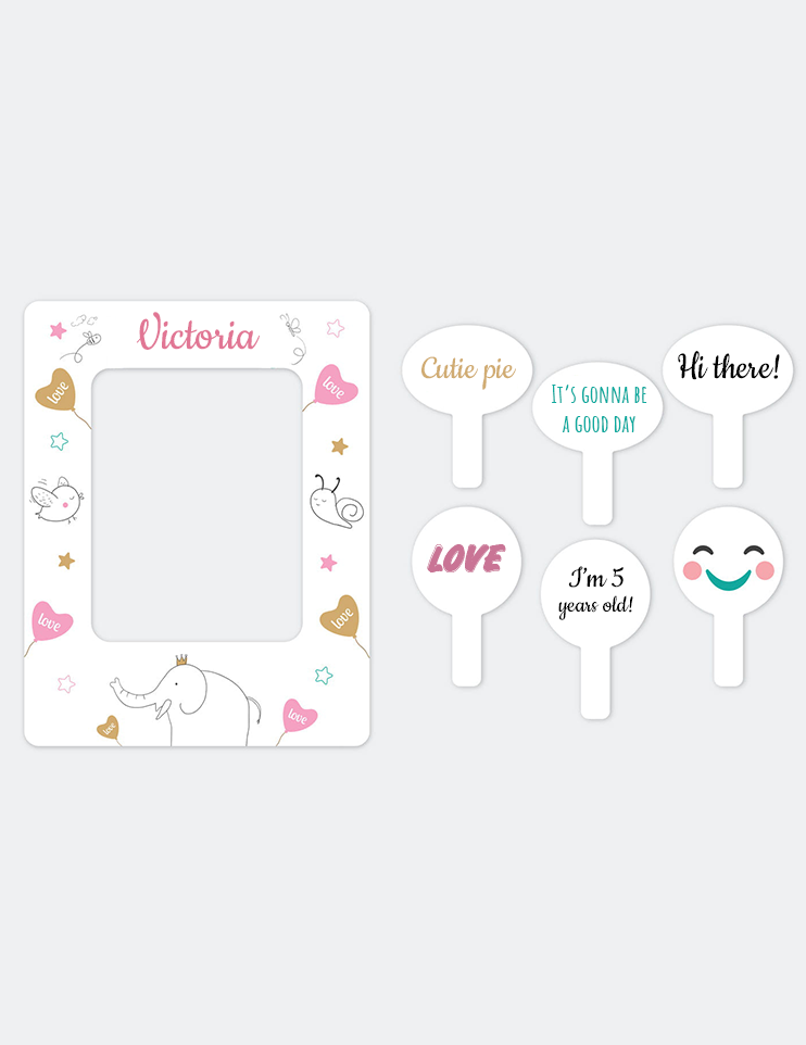 Photo set for child 2 in 1 photo frame + 6 plates for photos