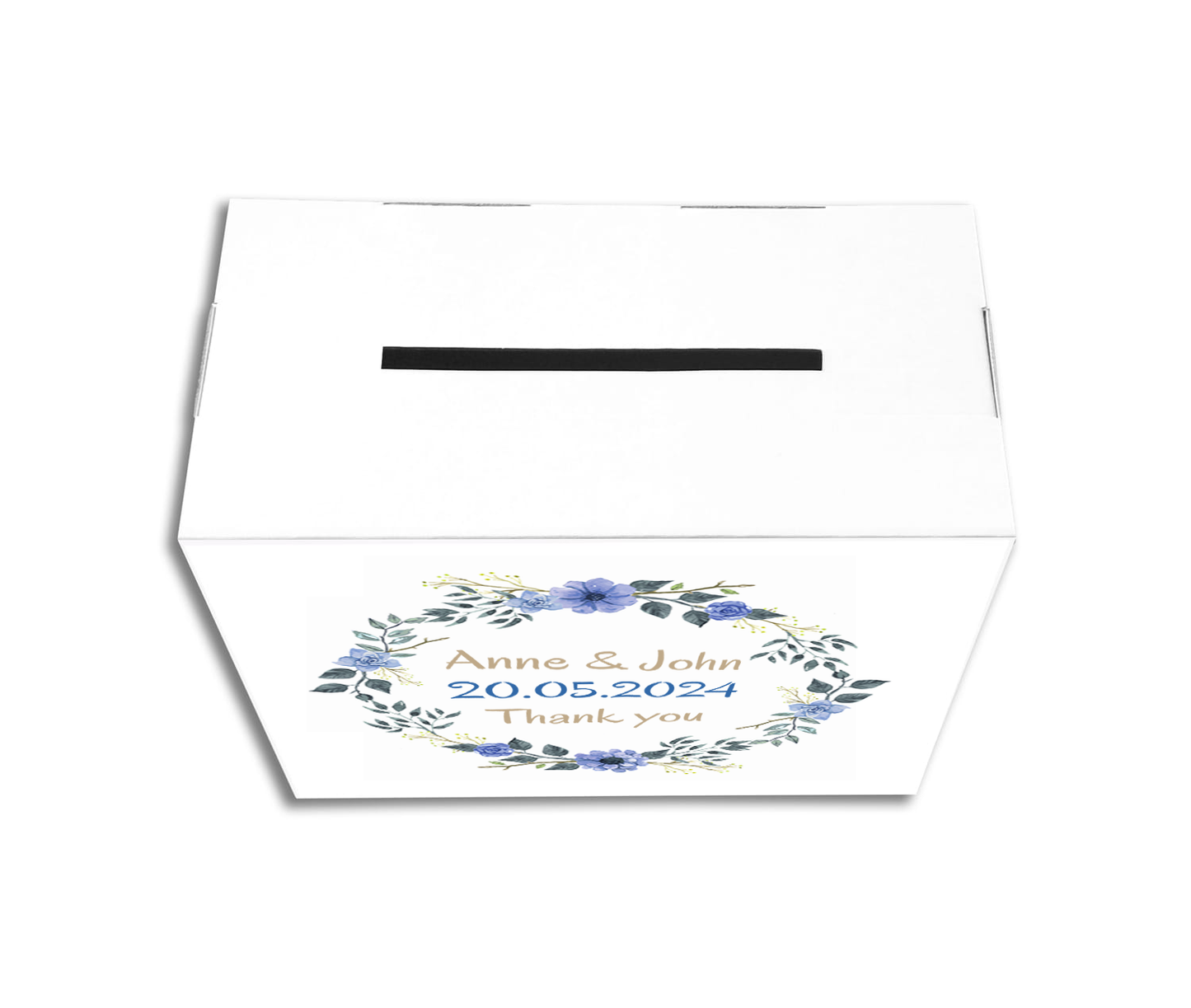 Box with personalisation for wedding envelopes