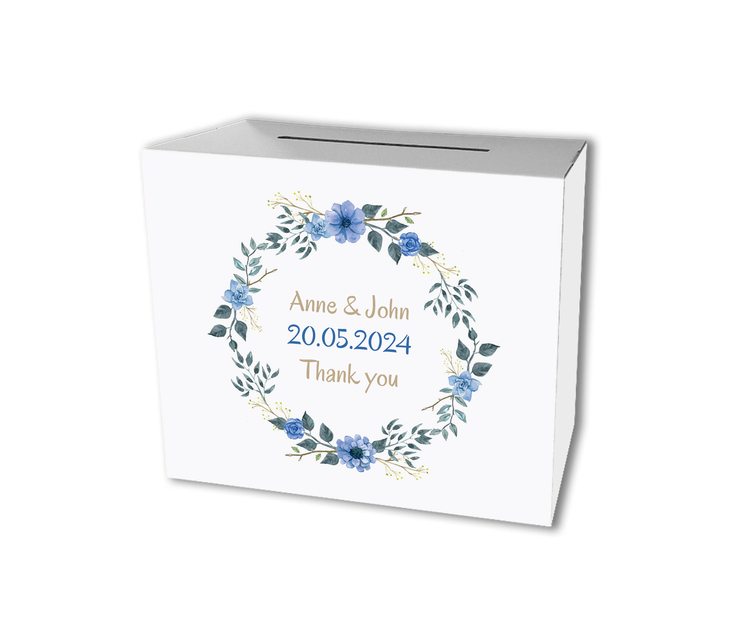 Box with personalisation for wedding envelopes