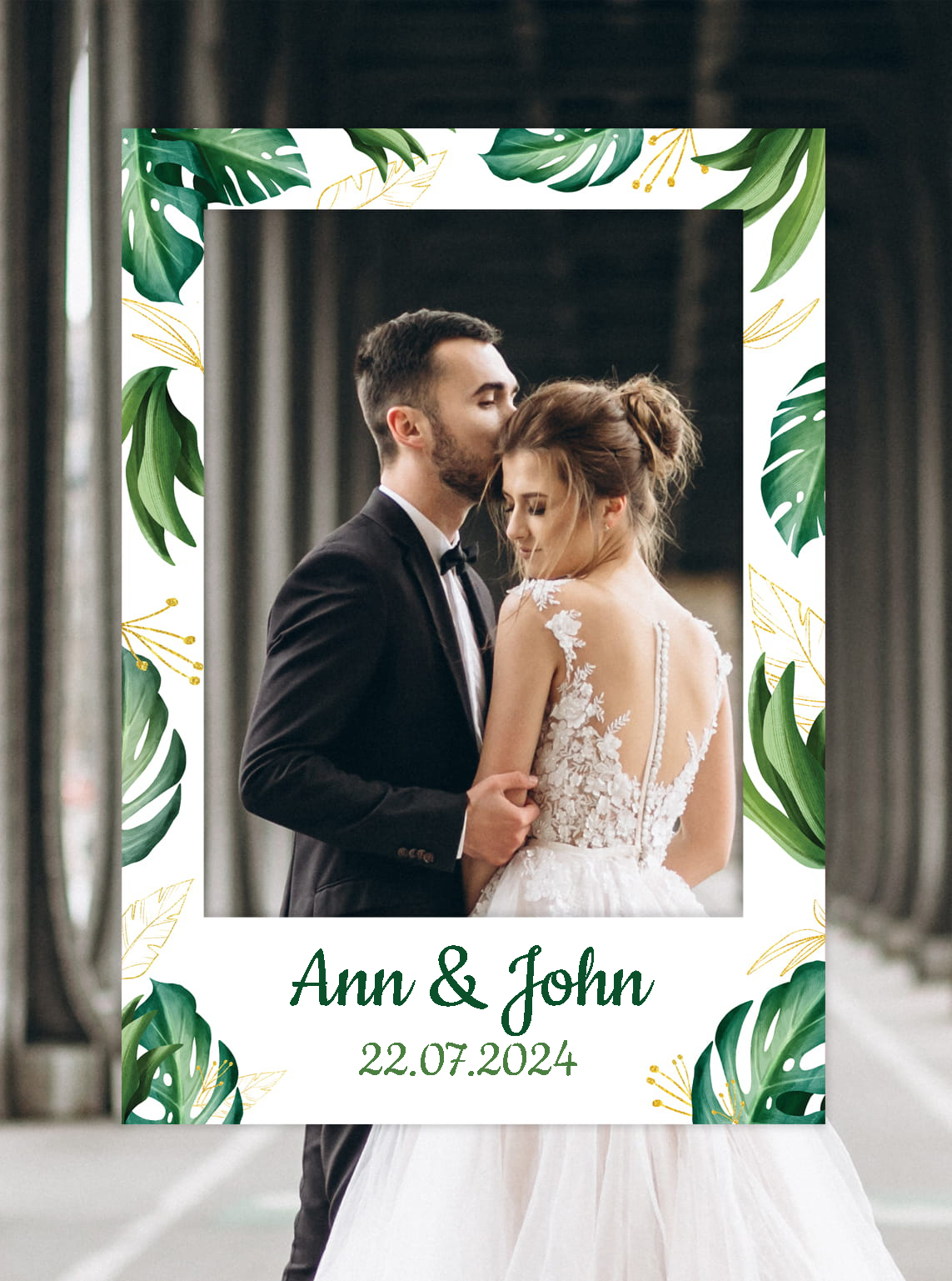 Photo frame for taking pictures WEDDING - customisable writing