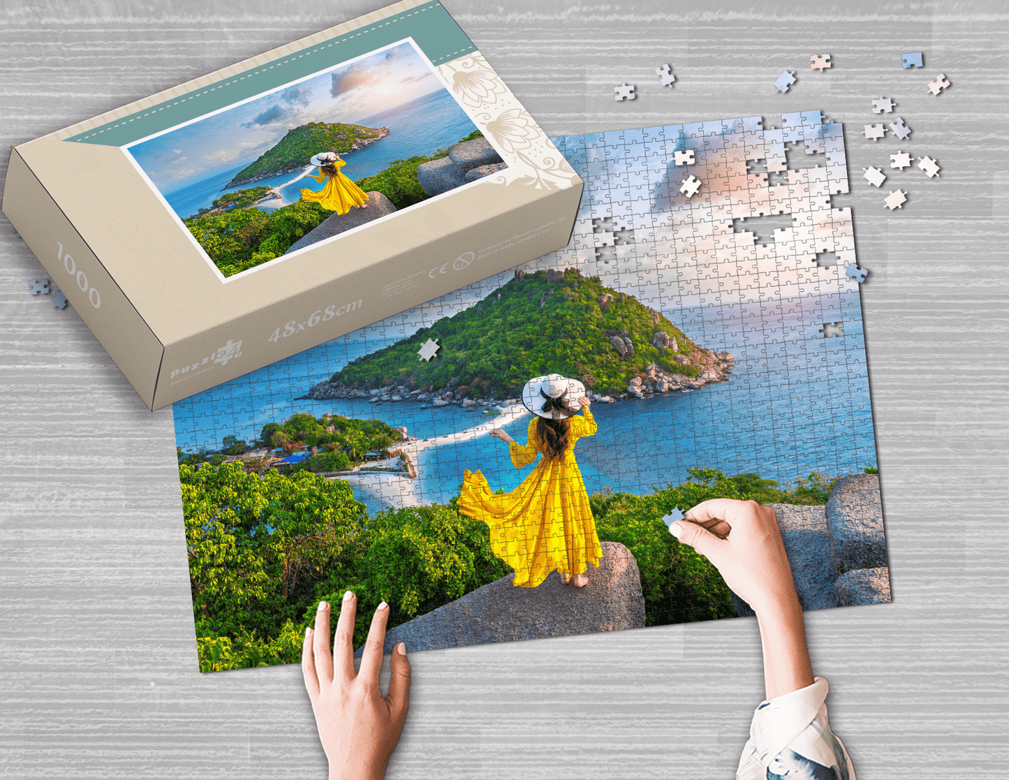 Photo puzzle 1000 pieces 48 x 68 cm / 18.9 x 26.7 inches in a box