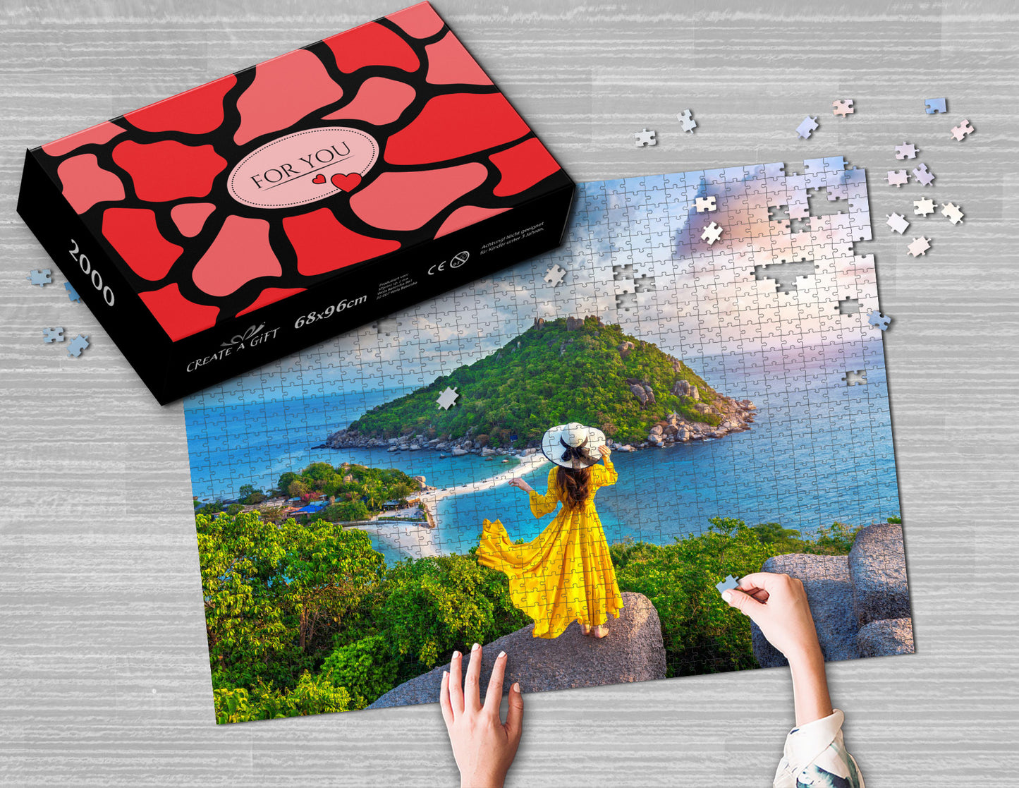 Photo puzzle 2000 pieces 68 x 96 cm / 26.7 x 37.7 inches in a box