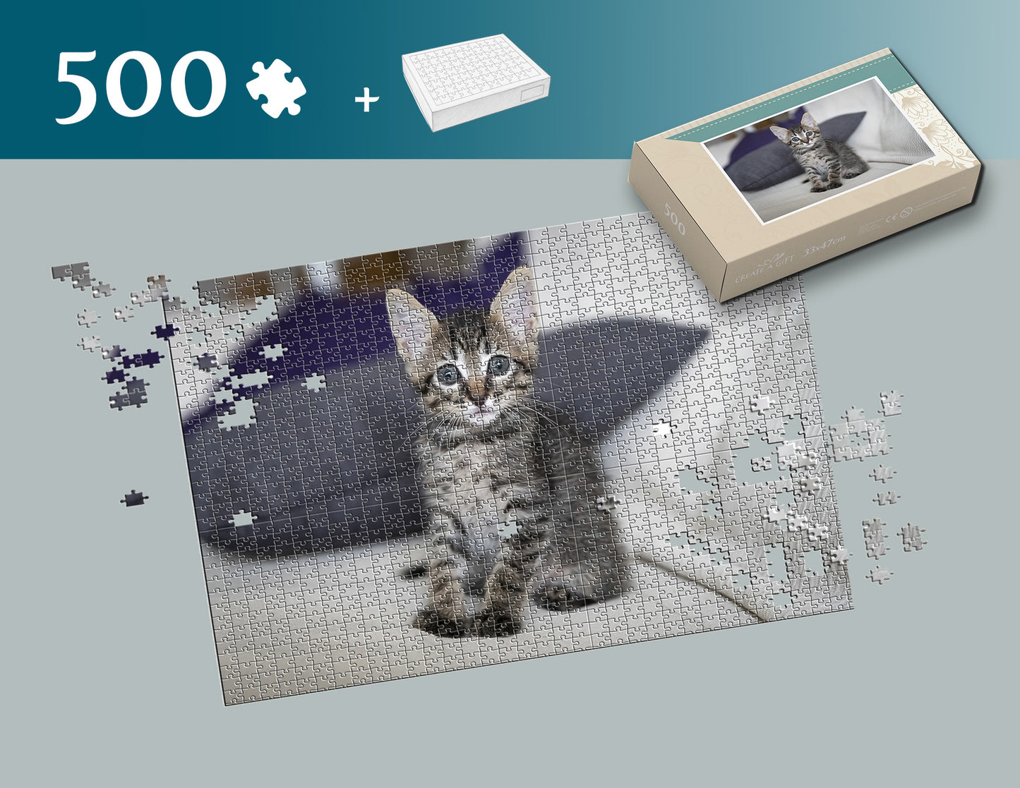 Photo puzzle 500 pieces 33 x 47 cm / 12.9 x 18.5 inches in a box