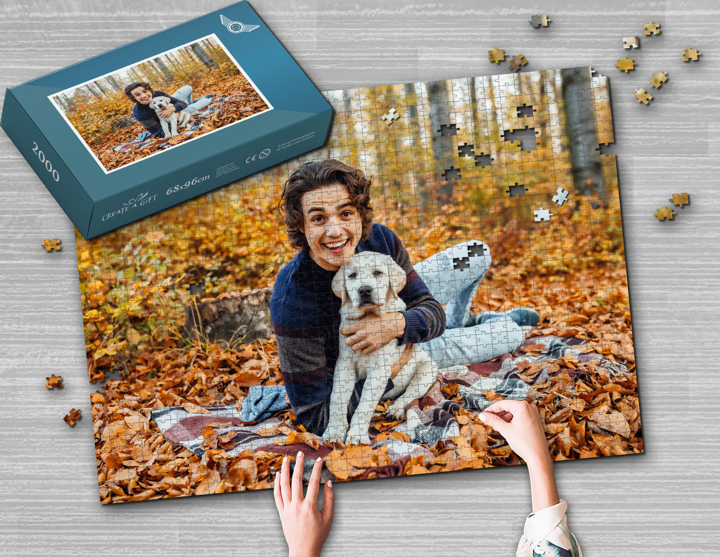 Photo puzzle 2000 pieces 68 x 96 cm / 26.7 x 37.7 inches in a box